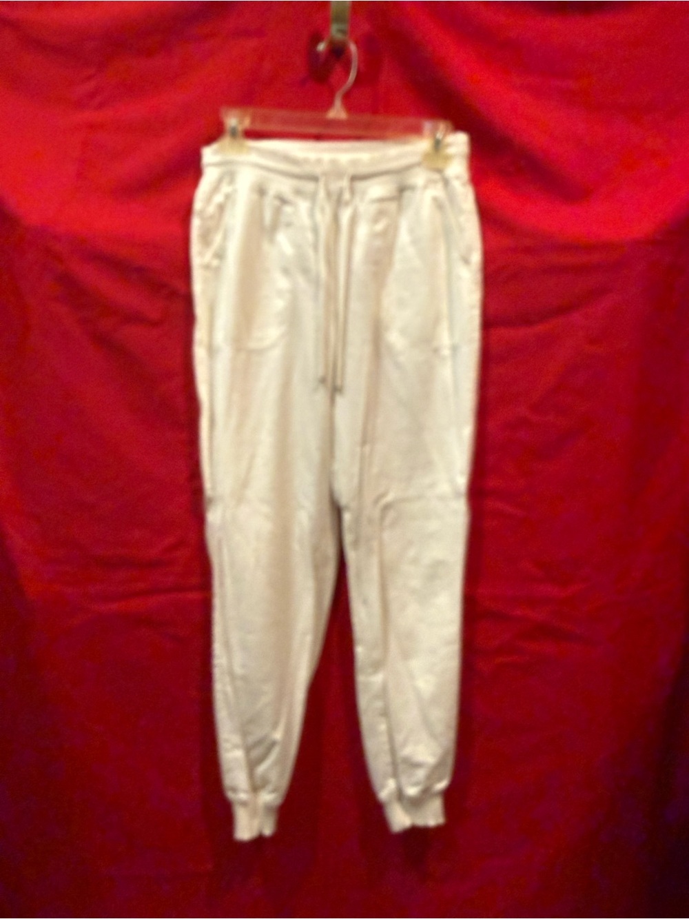 Max Studio White Drawstring Joggers